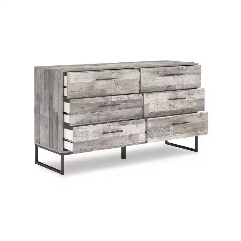 Signature Design by Ashley Casual Neilsville 6 Drawer Dresser, Whitewash
