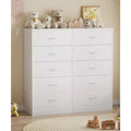 Tall 5 Drawer Dresser for Bedroom 49.4 Inch Chest of Drawers MDF Wood White Finish