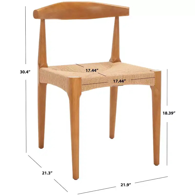 Dagney Woven Dining Chair - DCH1008 - Walnut/Natural - Safavieh