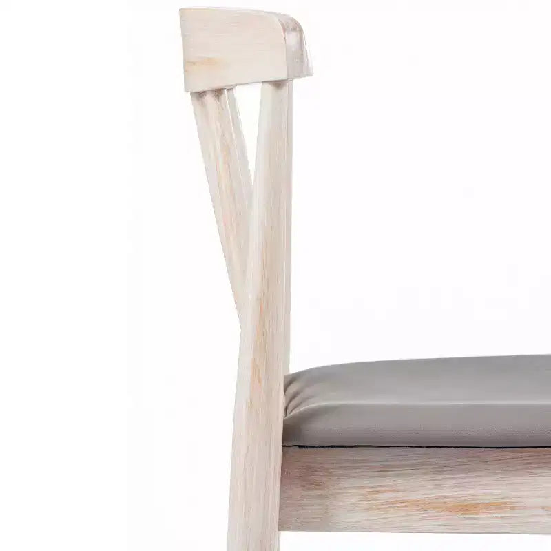 Flash Furniture Chester Set of 2 Commercial Grade Solid Wood Dining Chairs with Slatted Backrests and Vinyl Seats