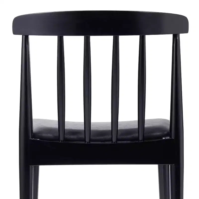 Flash Furniture Chester Set of 2 Commercial Grade Solid Wood Dining Chairs with Slatted Backrests and Vinyl Seats