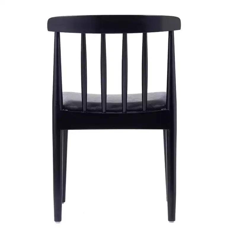 Flash Furniture Chester Set of 2 Commercial Grade Solid Wood Dining Chairs with Slatted Backrests and Vinyl Seats