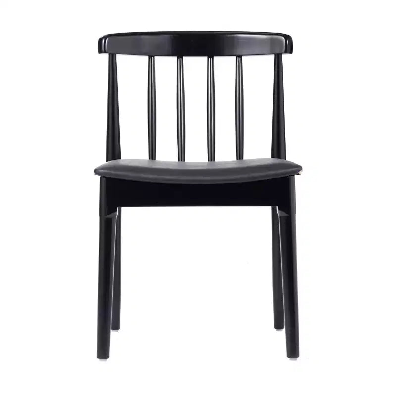 Flash Furniture Chester Set of 2 Commercial Grade Solid Wood Dining Chairs with Slatted Backrests and Vinyl Seats