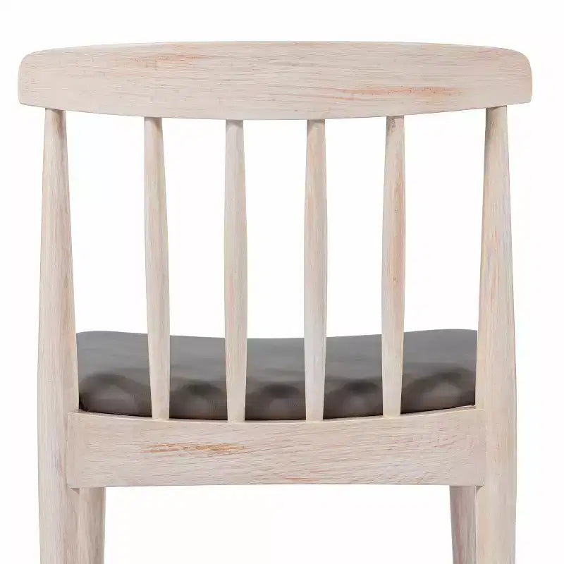 Flash Furniture Chester Set of 2 Commercial Grade Solid Wood Dining Chairs with Slatted Backrests and Vinyl Seats