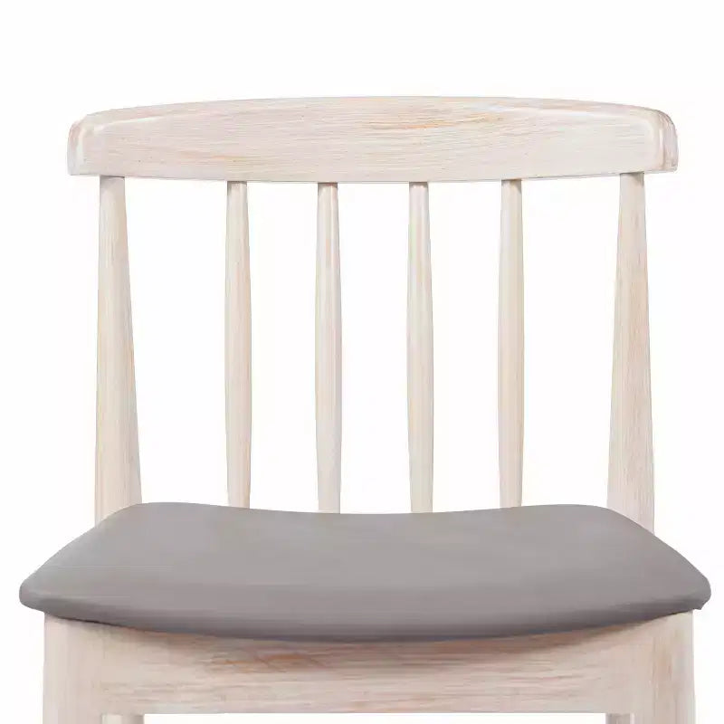 Flash Furniture Chester Set of 2 Commercial Grade Solid Wood Dining Chairs with Slatted Backrests and Vinyl Seats