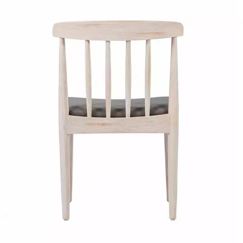 Flash Furniture Chester Set of 2 Commercial Grade Solid Wood Dining Chairs with Slatted Backrests and Vinyl Seats