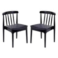 Flash Furniture Chester Set of 2 Commercial Grade Solid Wood Dining Chairs with Slatted Backrests and Vinyl Seats