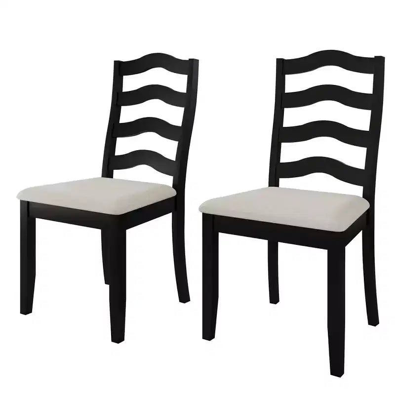 ChaletPosh Wooden Dining Chair With Warm Grey Cover (Set of 2)