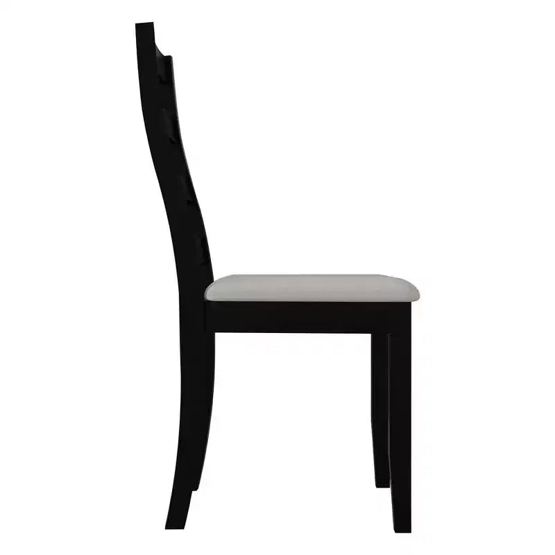 ChaletPosh Wooden Dining Chair With Warm Grey Cover (Set of 2)
