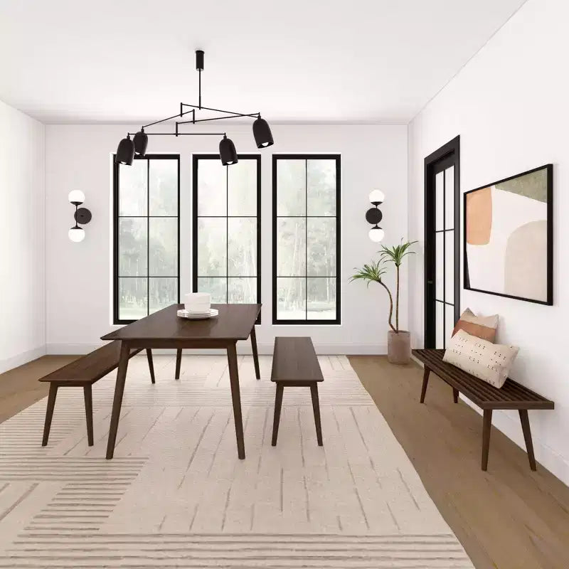 Plank+Beam 72 Mid Century Modern Dining Table, Solid Wood Kitchen & Dining Room Table for 6