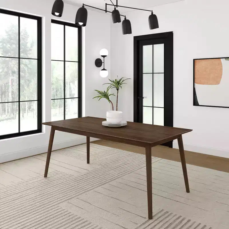 Plank+Beam 72 Mid Century Modern Dining Table, Solid Wood Kitchen & Dining Room Table for 6