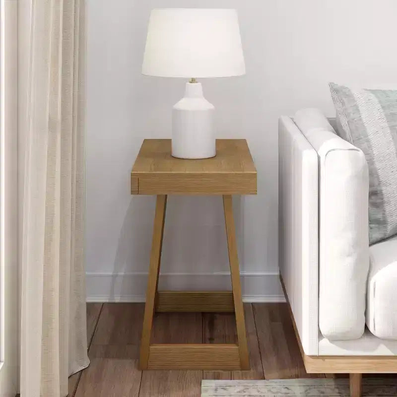 Plank+Beam Solid Wood Classic Rectangular Side Table, 25 Sofa Table for Living Room, End Table