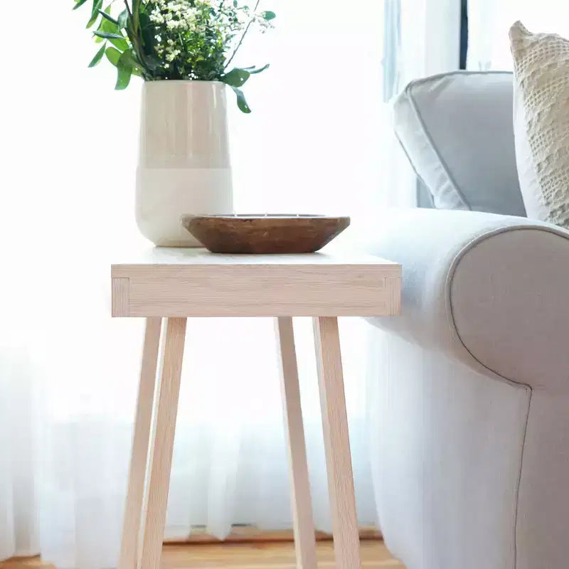 Plank+Beam Solid Wood Classic Rectangular Side Table, 25 Sofa Table for Living Room, End Table