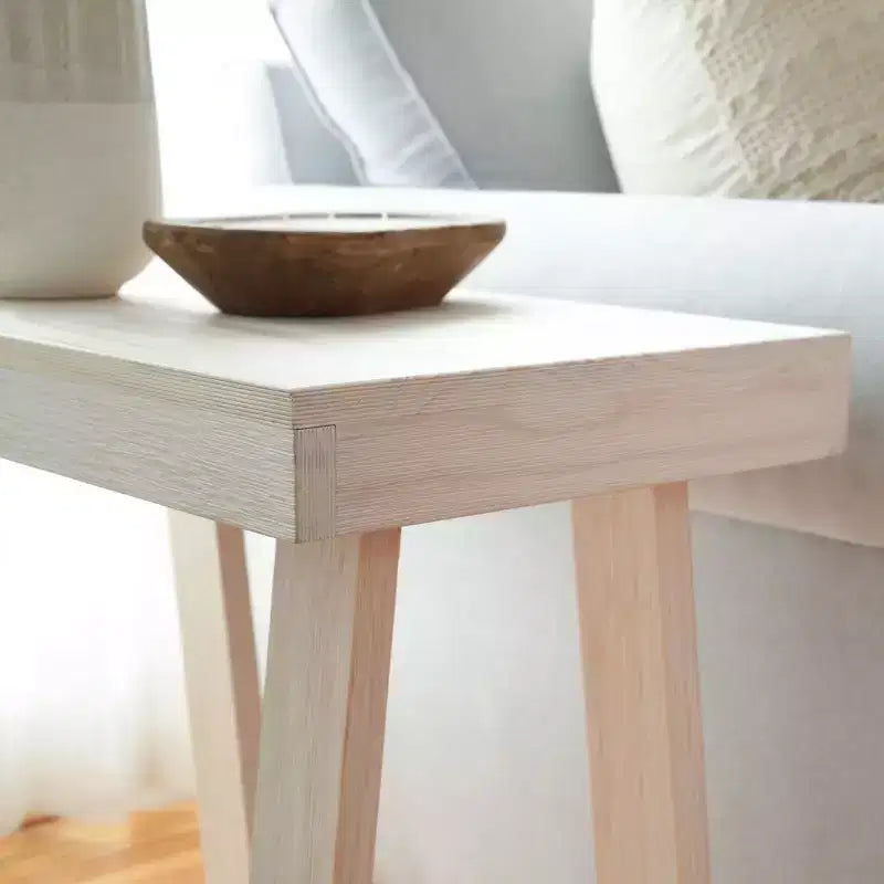 Plank+Beam Solid Wood Classic Rectangular Side Table, 25 Sofa Table for Living Room, End Table