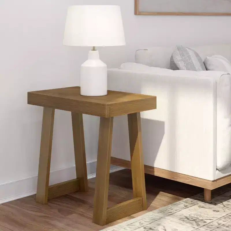Plank+Beam Solid Wood Classic Rectangular Side Table, 25 Sofa Table for Living Room, End Table
