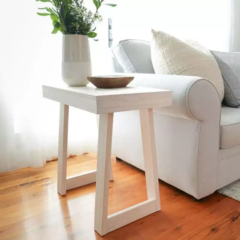 Plank+Beam Solid Wood Classic Rectangular Side Table, 25 Sofa Table for Living Room, End Table