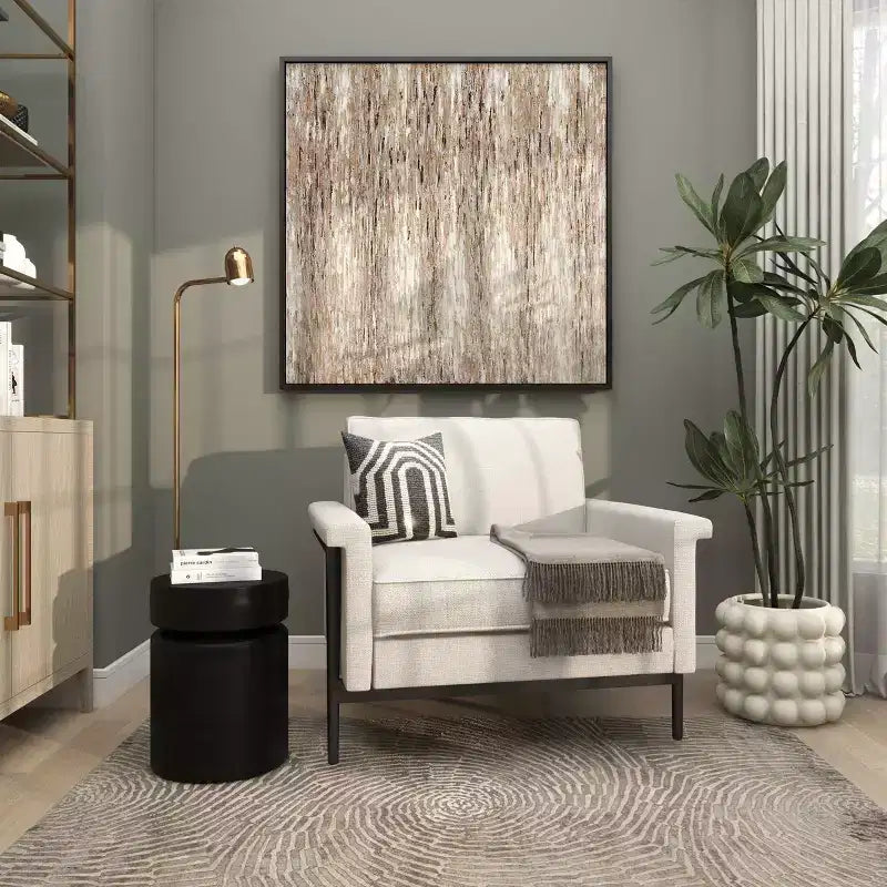 Olivia & May Metal Drum Accent Table