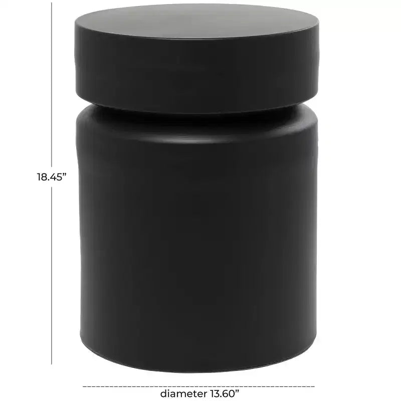 Olivia & May Metal Drum Accent Table