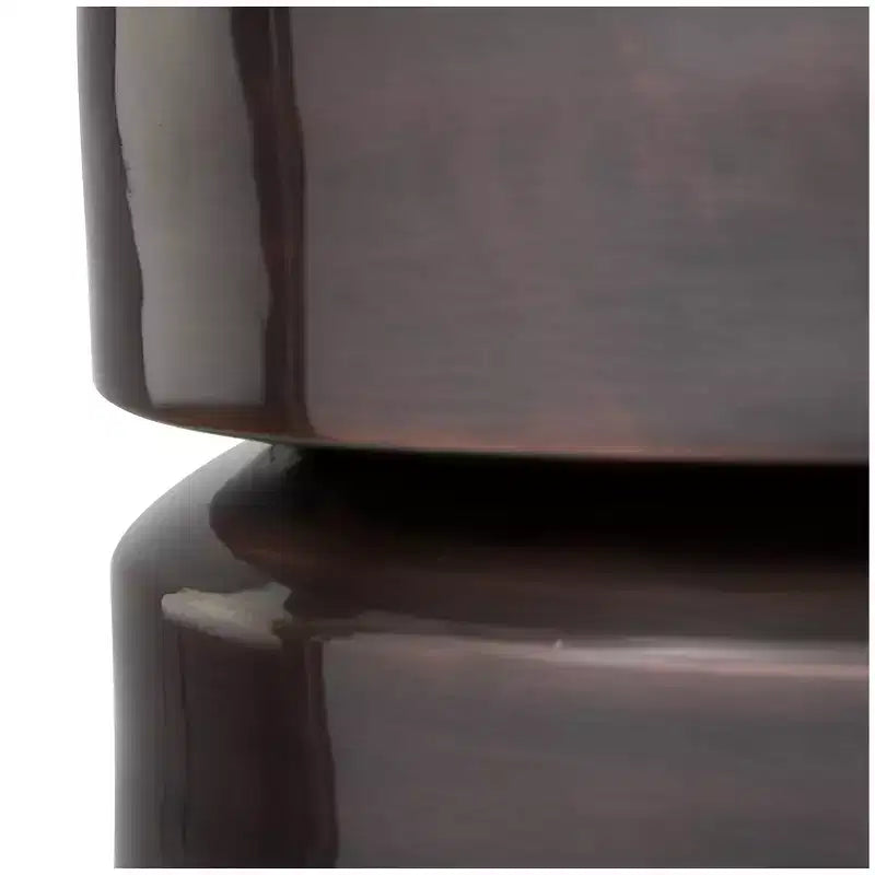 Olivia & May Metal Drum Accent Table