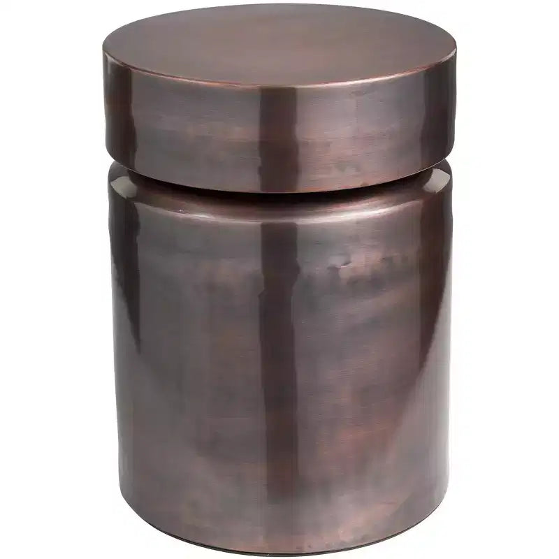 Olivia & May Metal Drum Accent Table