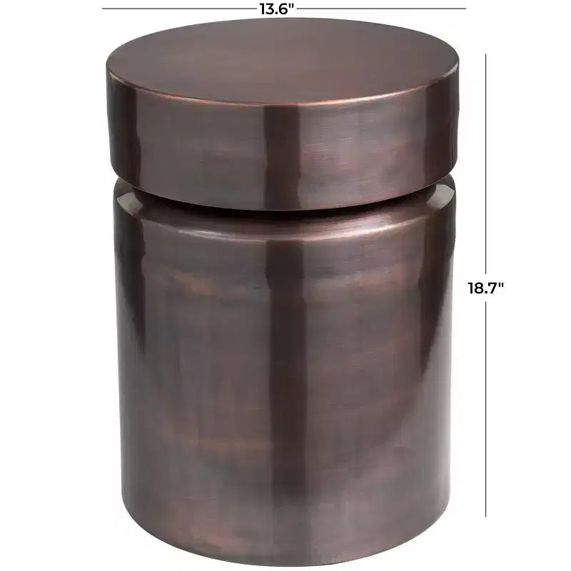 Olivia & May Metal Drum Accent Table