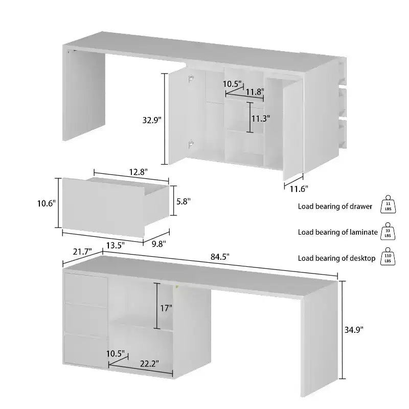 Famapy White Kitchen Island With Storage Wood Kitchen Prep Table Stationery Storage Cabinet