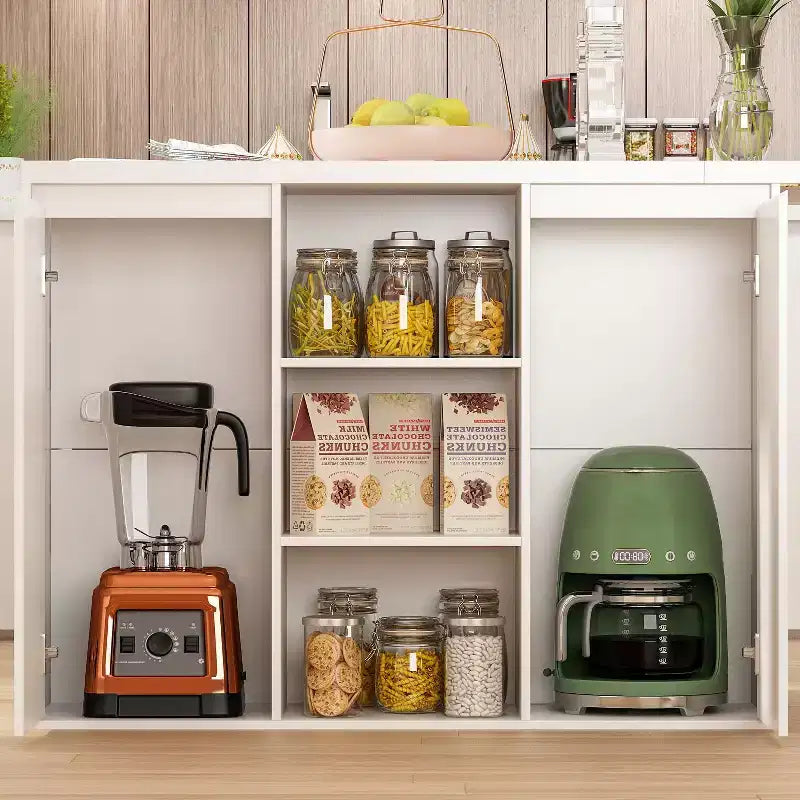 Famapy White Kitchen Island With Storage Wood Kitchen Prep Table Stationery Storage Cabinet