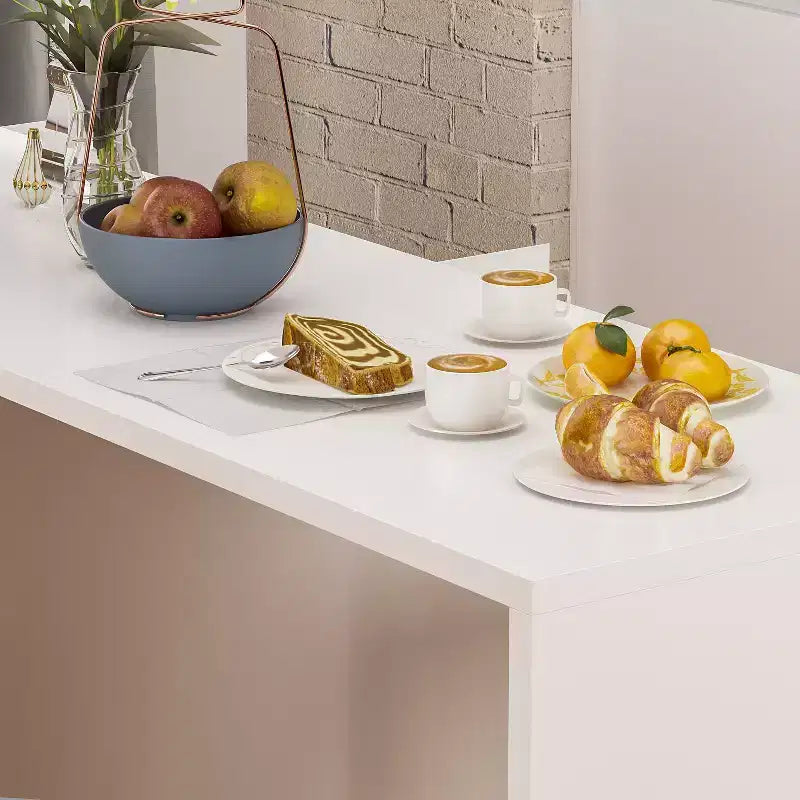 Famapy White Kitchen Island With Storage Wood Kitchen Prep Table Stationery Storage Cabinet
