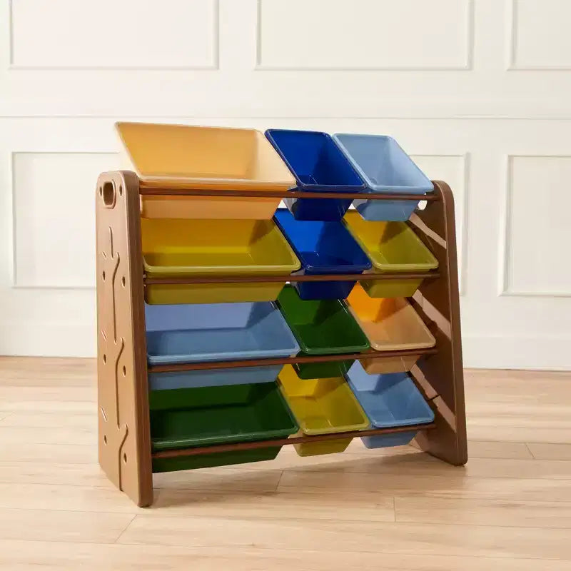 ECR4Kids Tree Toy Storage Organizer and 12 Removable Plastic Bins, Kids Furniture