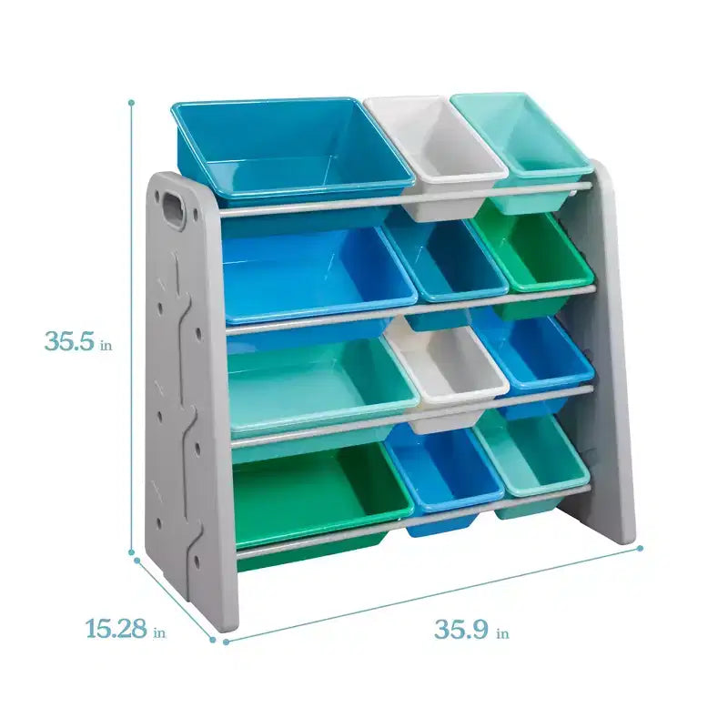 ECR4Kids Tree Toy Storage Organizer and 12 Removable Plastic Bins, Kids Furniture