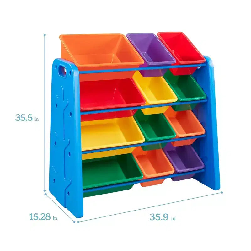 ECR4Kids Tree Toy Storage Organizer and 12 Removable Plastic Bins, Kids Furniture