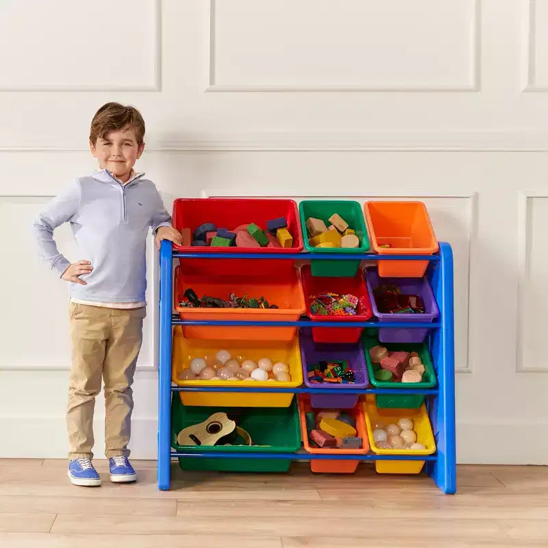 ECR4Kids Tree Toy Storage Organizer and 12 Removable Plastic Bins, Kids Furniture