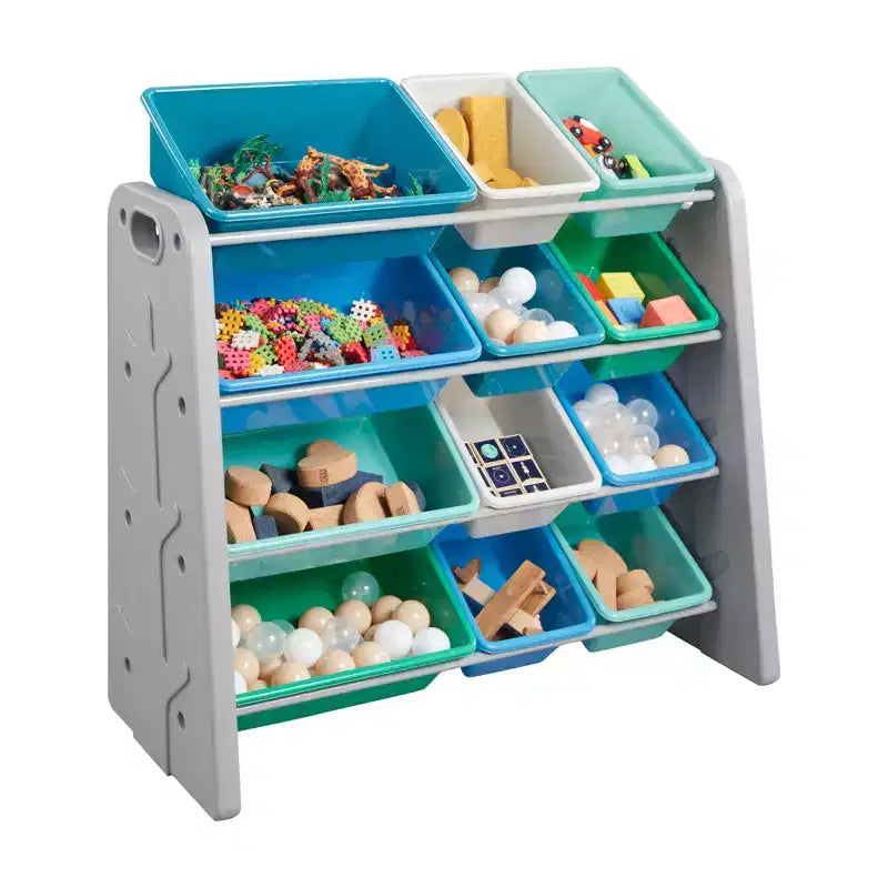 ECR4Kids Tree Toy Storage Organizer and 12 Removable Plastic Bins, Kids Furniture