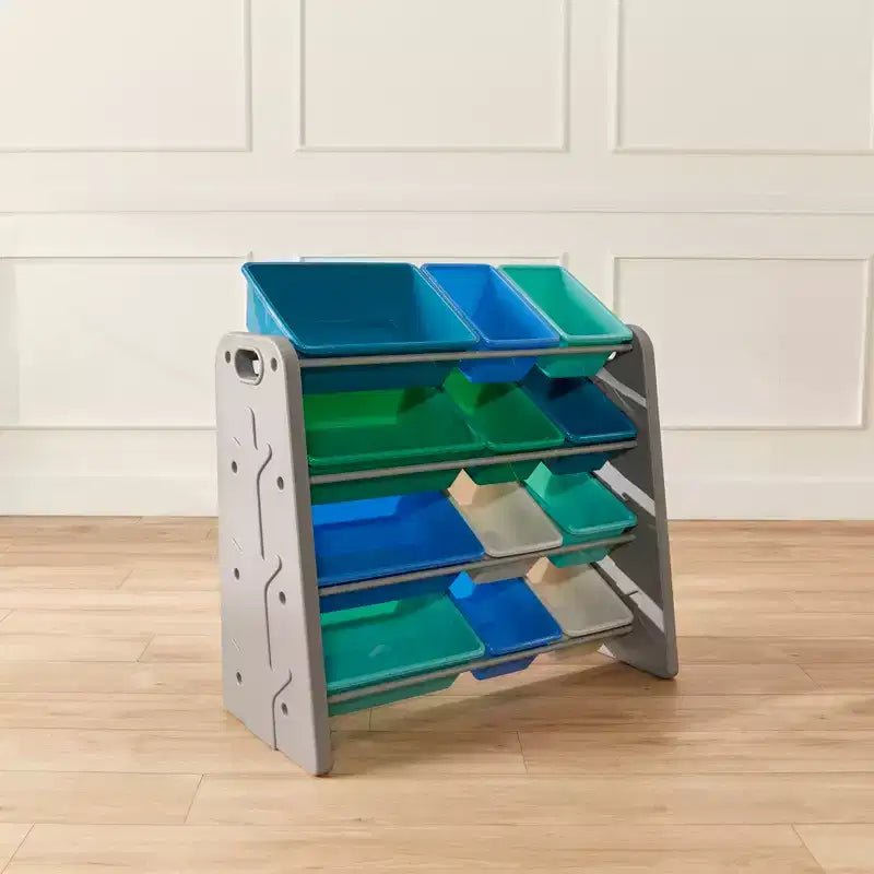 ECR4Kids Tree Toy Storage Organizer and 12 Removable Plastic Bins, Kids Furniture