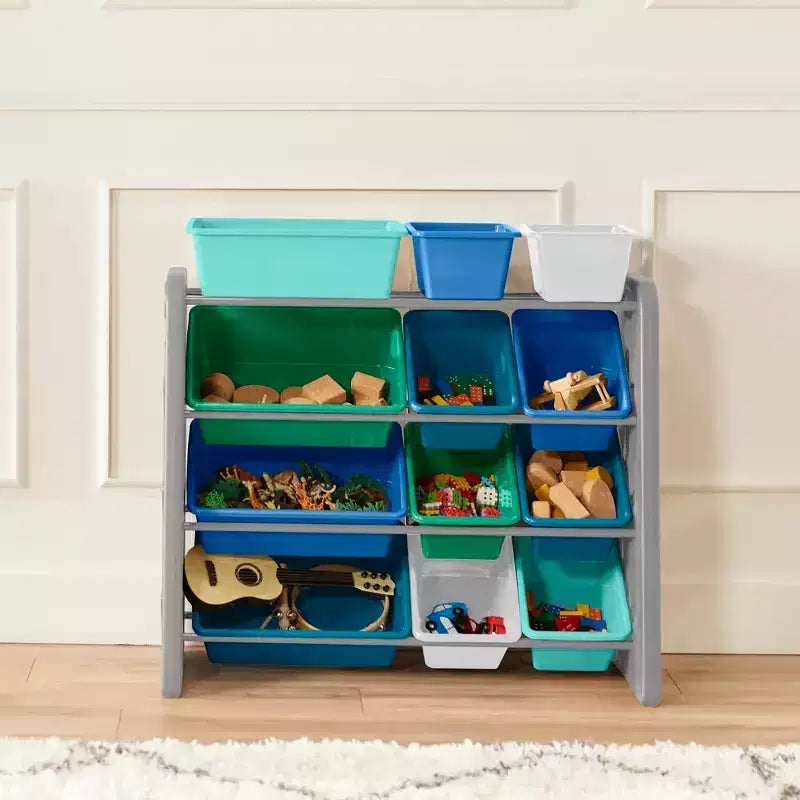 ECR4Kids Tree Toy Storage Organizer and 12 Removable Plastic Bins, Kids Furniture