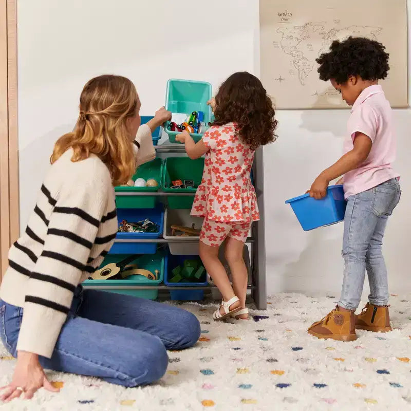 ECR4Kids Tree Toy Storage Organizer and 12 Removable Plastic Bins, Kids Furniture