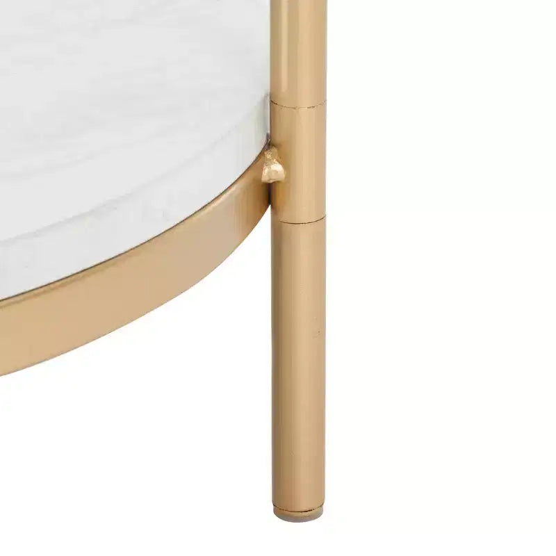 Dove End Table - ACC2501A - White Faux Marble/Gold - Safavieh