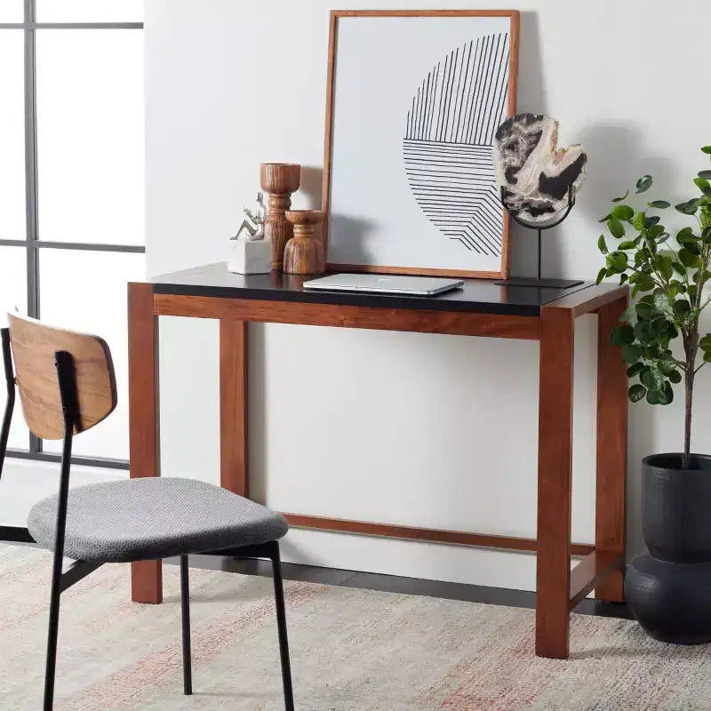 Halleck Desk - DSK5010 - Black/Brown - Safavieh