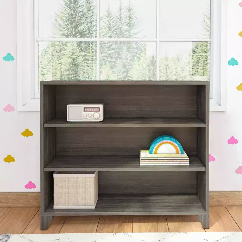 Max & Lily Classic 3-Shelf Bookcase, Solid Wood Bookcase for Kids Bedroom/Playroom