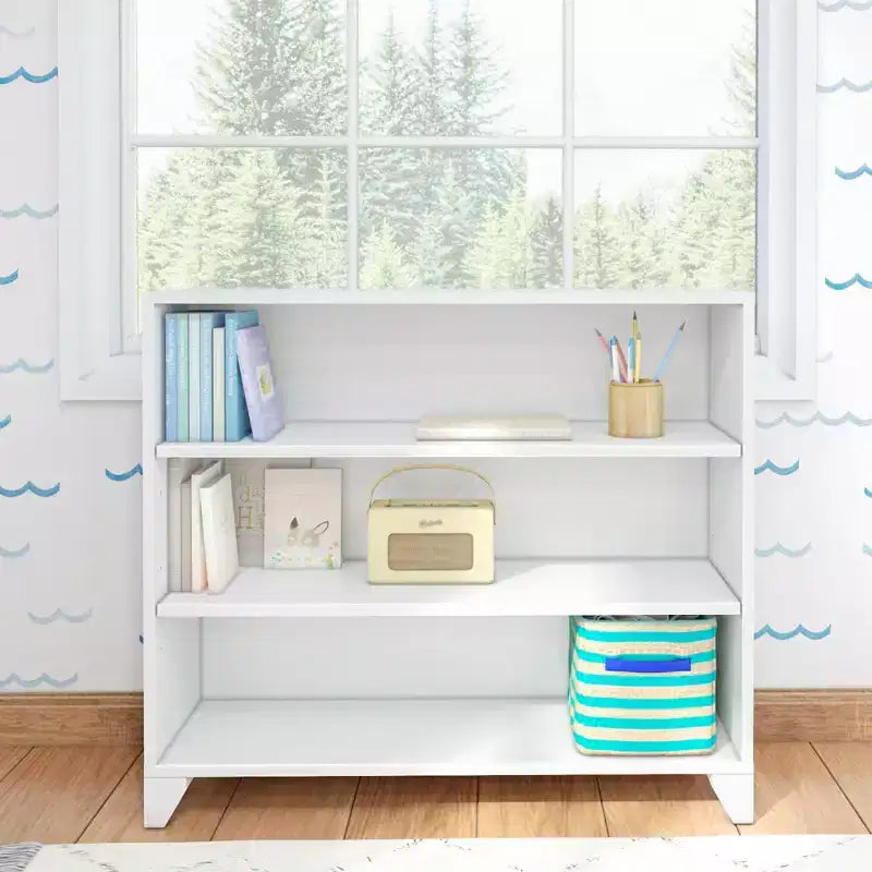 Max & Lily Classic 3-Shelf Bookcase, Solid Wood Bookcase for Kids Bedroom/Playroom