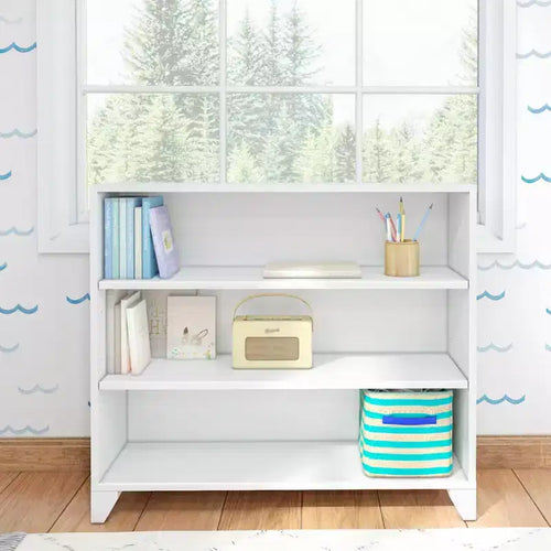 Max & Lily Classic 3-Shelf Bookcase, Solid Wood Bookcase for Kids Bedroom/Playroom